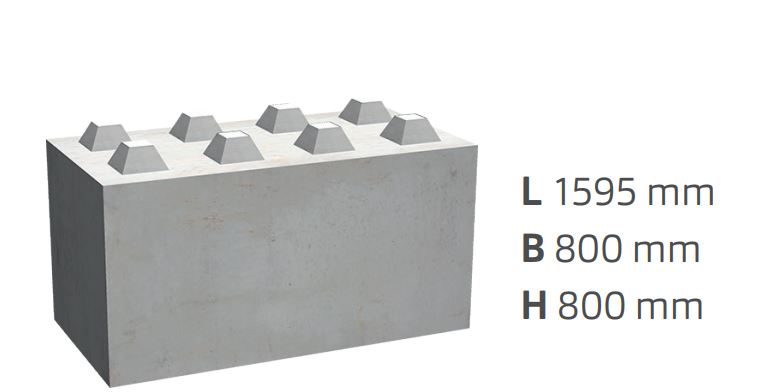 Megablock concrete 160x80x80cm - photos 2
